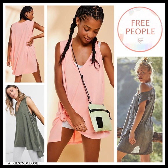 FREE PEOPLE BOHO MNI SUN DRESS SLEEVELESS SUMMER KNIT TUNIC A2C - Picture 7 of 16